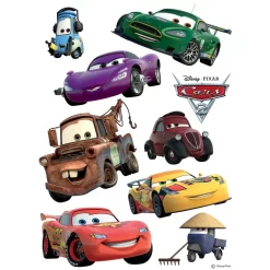 Disney Muursticker - Cars - Rood, Geel En Groen - 65 X 85 Cm - 600205