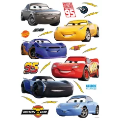 Disney Muursticker - Cars - Rood, Geel En Blauw - 42,5 X 65 Cm - 600111