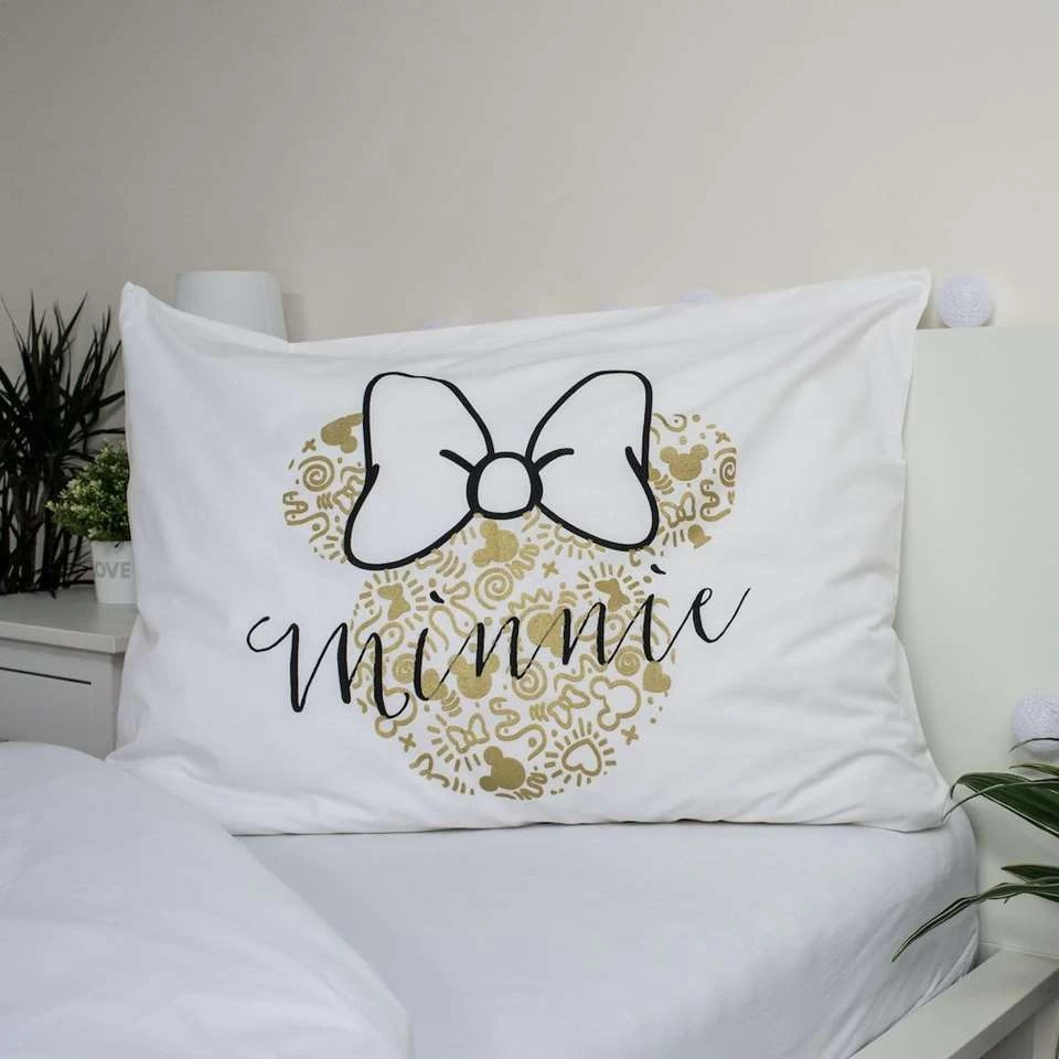 Disney Minnie Mouse Dekbedovertrek Gold - Eenpersoons - 140 X 200 Cm - Katoen 4 Disney Minnie Mouse Dekbedovertrek Gold - Eenpersoons - 140 X 200 Cm - Katoen - Afbeelding 4