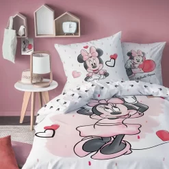 Disney Minnie Mouse Dekbedovertrek Cute - Eenpersoons - 140 X 200 Cm - Katoen -Disney 1000025456 0102
