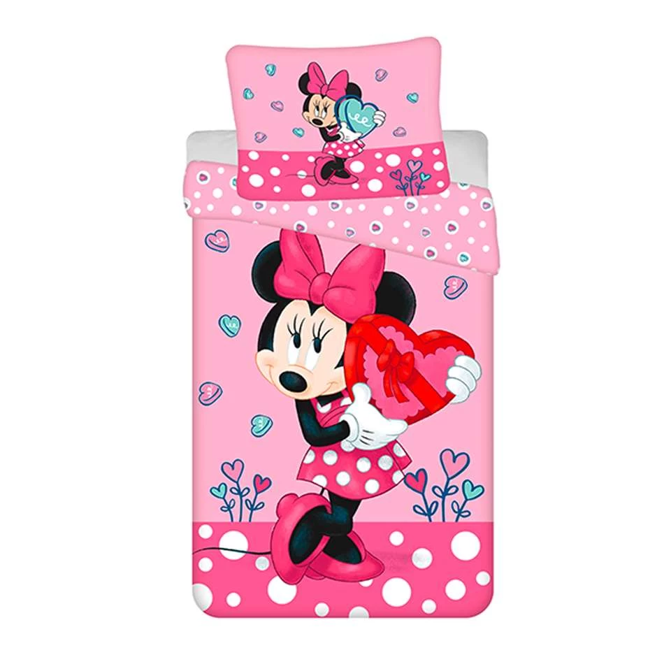 Disney Minnie Mouse Dekbedovertrek Heart - Eenpersoons - 140 X 200 Cm - Katoen 1 Disney Minnie Mouse Dekbedovertrek Heart - Eenpersoons - 140 X 200 Cm - Katoen