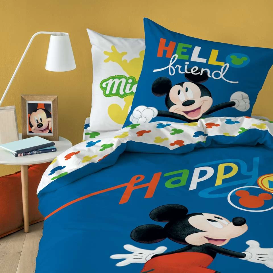 Disney Mickey Mouse Dekbedovertrek Happy - Eenpersoons - 140 X 200 Cm - Katoen 3 Disney Mickey Mouse Dekbedovertrek Happy - Eenpersoons - 140 X 200 Cm - Katoen - Afbeelding 3