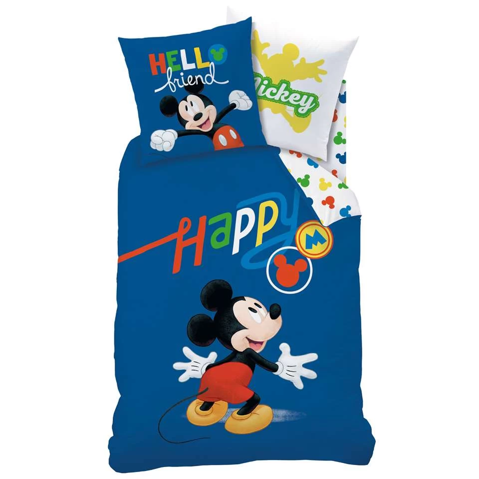 Disney Mickey Mouse Dekbedovertrek Happy - Eenpersoons - 140 X 200 Cm - Katoen 4 Disney Mickey Mouse Dekbedovertrek Happy - Eenpersoons - 140 X 200 Cm - Katoen - Afbeelding 4