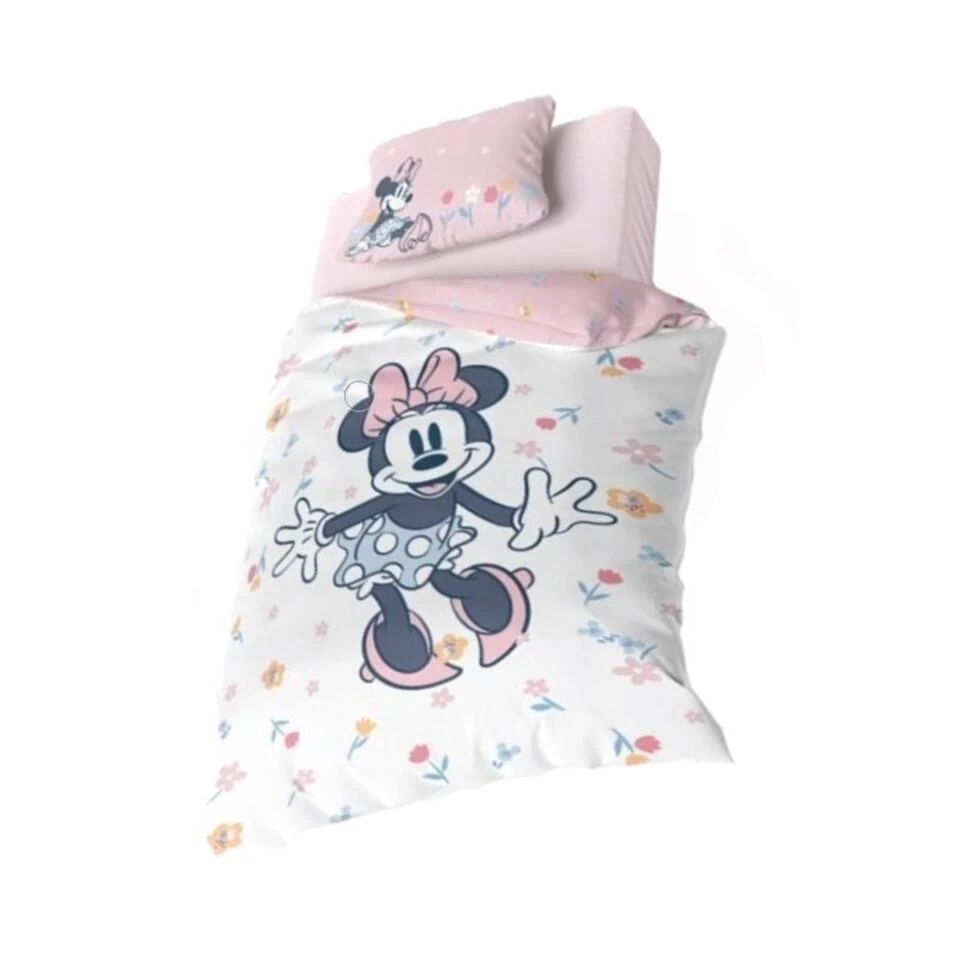Disney Minnie Mouse Dekbedovertrek Flower Power - 140 X 200 Cm - Katoen 1 Disney Minnie Mouse Dekbedovertrek Flower Power - 140 X 200 Cm - Katoen