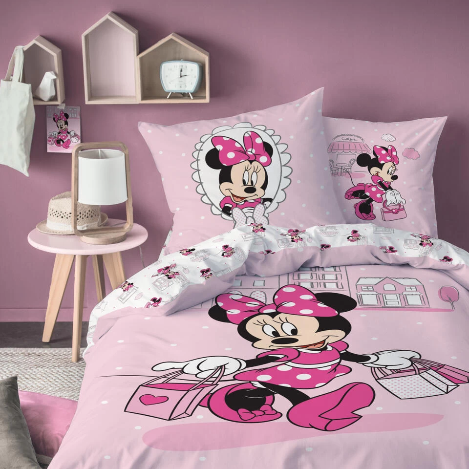 Disney Minnie Mouse Dekbedovertrek Shopping - 140 X 200 Cm - Katoen 4 Disney Minnie Mouse Dekbedovertrek Shopping - 140 X 200 Cm - Katoen - Afbeelding 4