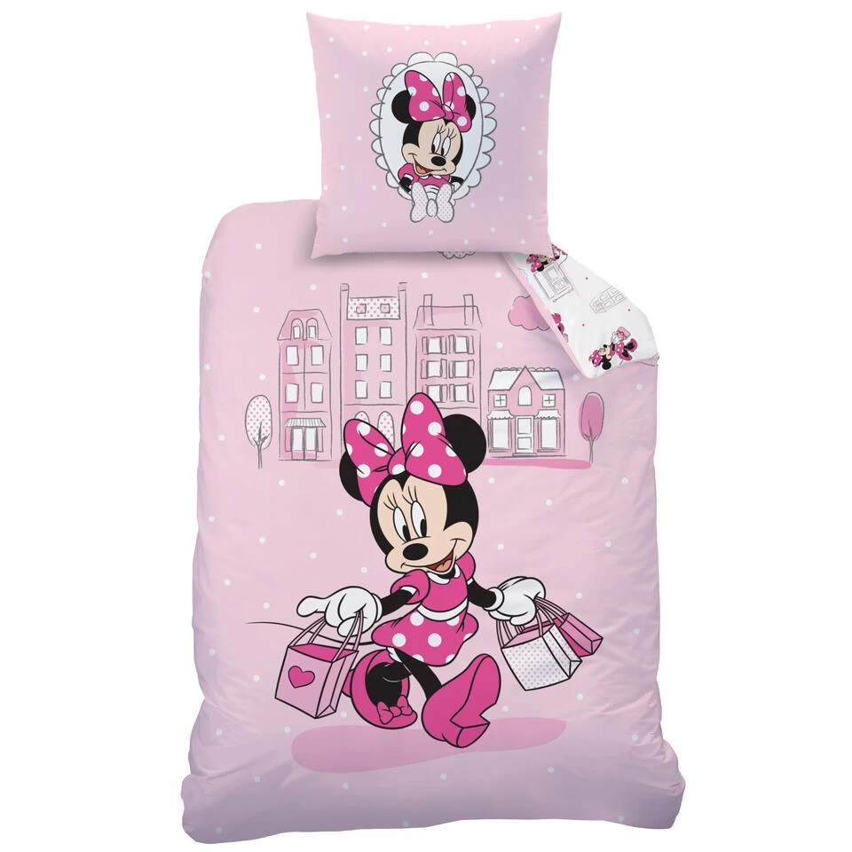 Disney Minnie Mouse Dekbedovertrek Shopping - 140 X 200 Cm - Katoen 1 Disney Minnie Mouse Dekbedovertrek Shopping - 140 X 200 Cm - Katoen