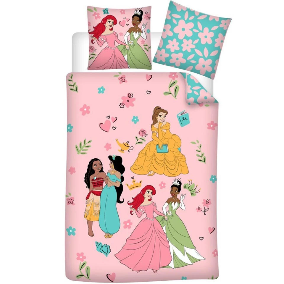 Disney Princess Dekbedovertrek, Princess Party - 140 X 200 Cm - Katoen 1 Disney Princess Dekbedovertrek, Princess Party - 140 X 200 Cm - Katoen