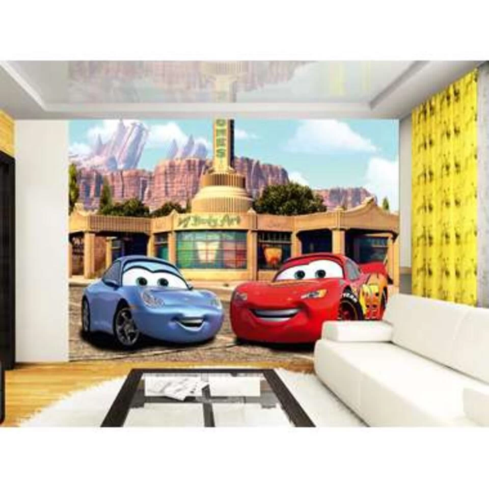 Disney Fotowand - Cars - Rood, Blauw En Beige - 360 X 254 Cm 2 Disney Fotowand - Cars - Rood, Blauw En Beige - 360 X 254 Cm - Afbeelding 2