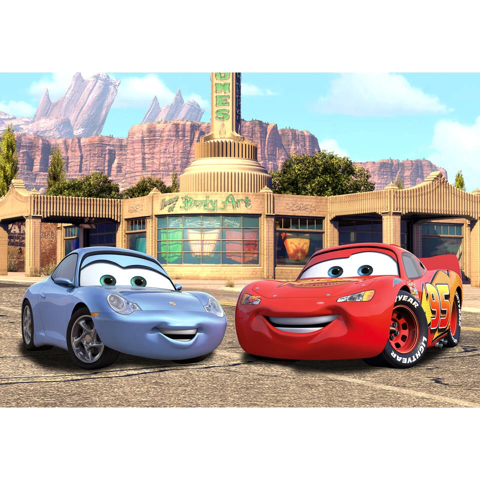 Disney Fotowand - Cars - Rood, Blauw En Beige - 360 X 254 Cm 1 Disney Fotowand - Cars - Rood, Blauw En Beige - 360 X 254 Cm