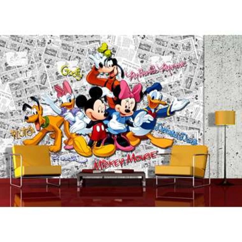 Disney Fotowand - Mickey Mouse - Roze, Blauw En Geel - 360 X 254 Cm 2 Disney Fotowand - Mickey Mouse - Roze, Blauw En Geel - 360 X 254 Cm - Afbeelding 2