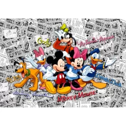 Disney Fotowand - Mickey Mouse - Roze, Blauw En Geel - 360 X 254 Cm