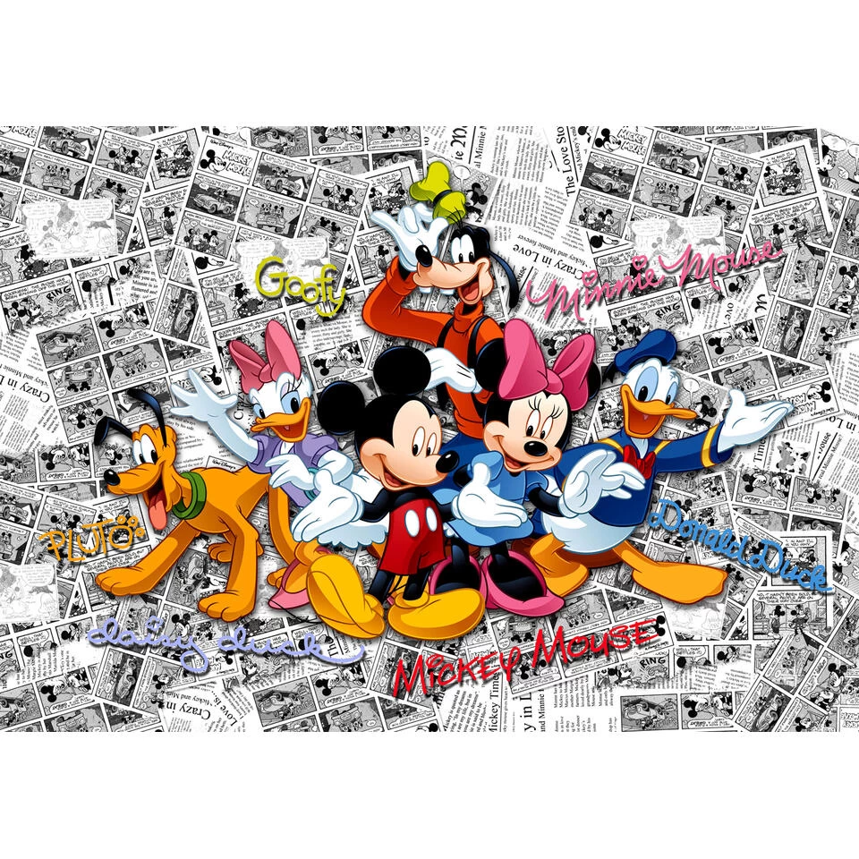Disney Fotowand - Mickey Mouse - Roze, Blauw En Geel - 360 X 254 Cm 1 Disney Fotowand - Mickey Mouse - Roze, Blauw En Geel - 360 X 254 Cm