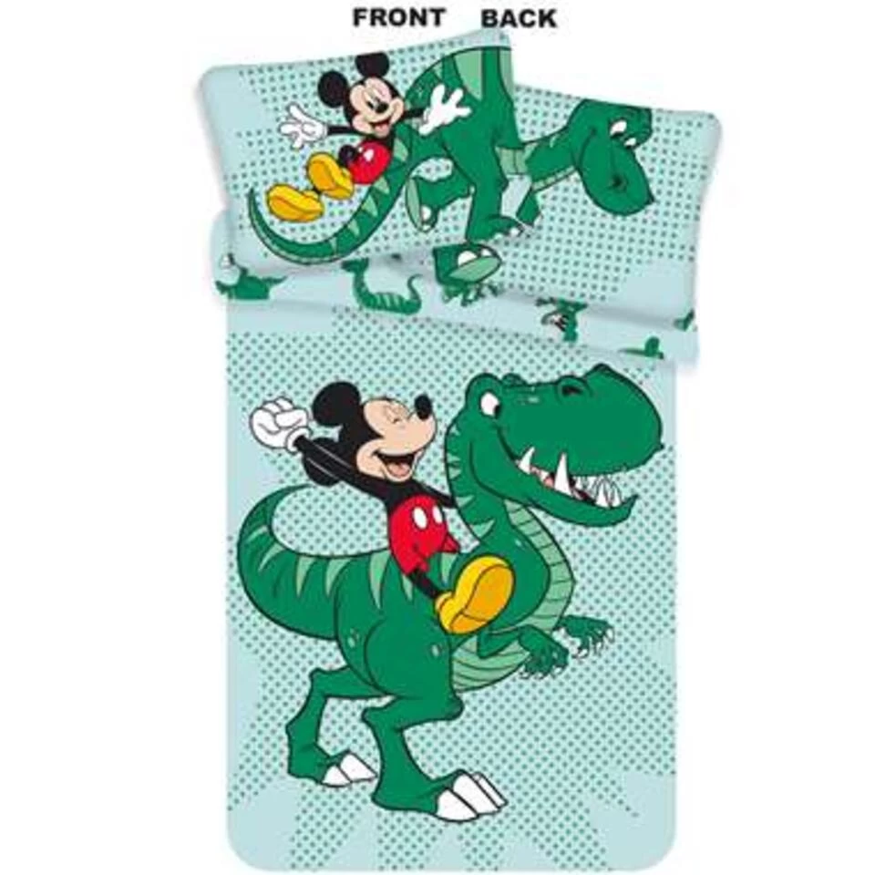 Disney Mickey Mouse Dino Baby Dekbedovertrek - 100x135cm 1 Disney Mickey Mouse Dino Baby Dekbedovertrek - 100x135cm