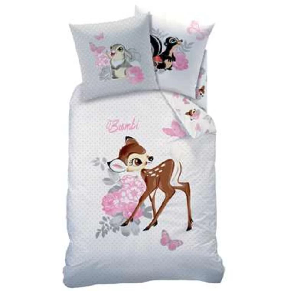 Disney Bambi Retro - Dekbedovertrek - Eenpersoons - 140 X 200 Cm - Wit 1 Disney Bambi Retro - Dekbedovertrek - Eenpersoons - 140 X 200 Cm - Wit
