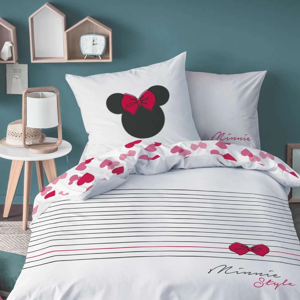 Disney Minnie Mouse Dekbedovertrek Style - Eenpersoons - 140 X 200 Cm - Katoen 3 Disney Minnie Mouse Dekbedovertrek Style - Eenpersoons - 140 X 200 Cm - Katoen - Afbeelding 3