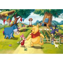 Disney Fotowand - Winnie De Poeh - Geel, Groen En Blauw - 255 X 180 Cm