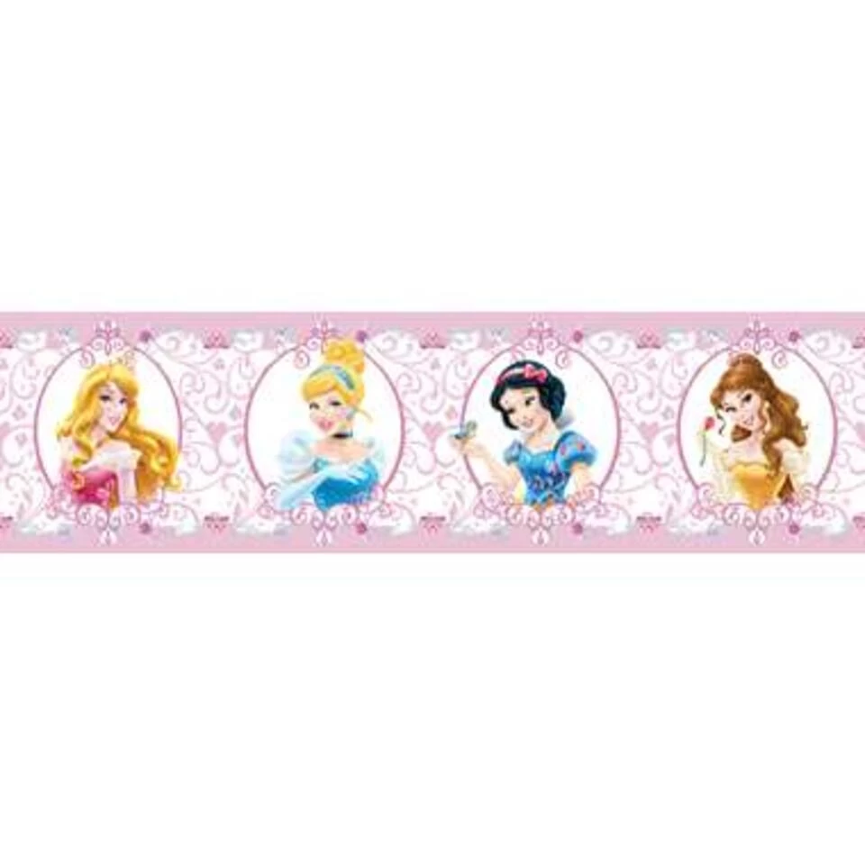 Disney Zelfklevende Behangrand - Prinsessen - Roze - 14 X 500 Cm 1 Disney Zelfklevende Behangrand - Prinsessen - Roze - 14 X 500 Cm