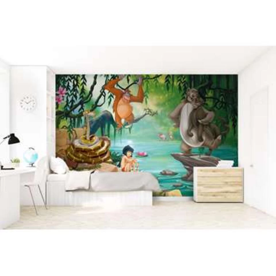 Disney Fotobehang - Jungle Boek - Groen, Blauw En Beige - 360 X 270 Cm 2 Disney Fotobehang - Jungle Boek - Groen, Blauw En Beige - 360 X 270 Cm - Afbeelding 2