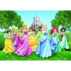 Disney Fotowand - Prinsessen - Groen, Geel En Blauw - 360 X 254 Cm