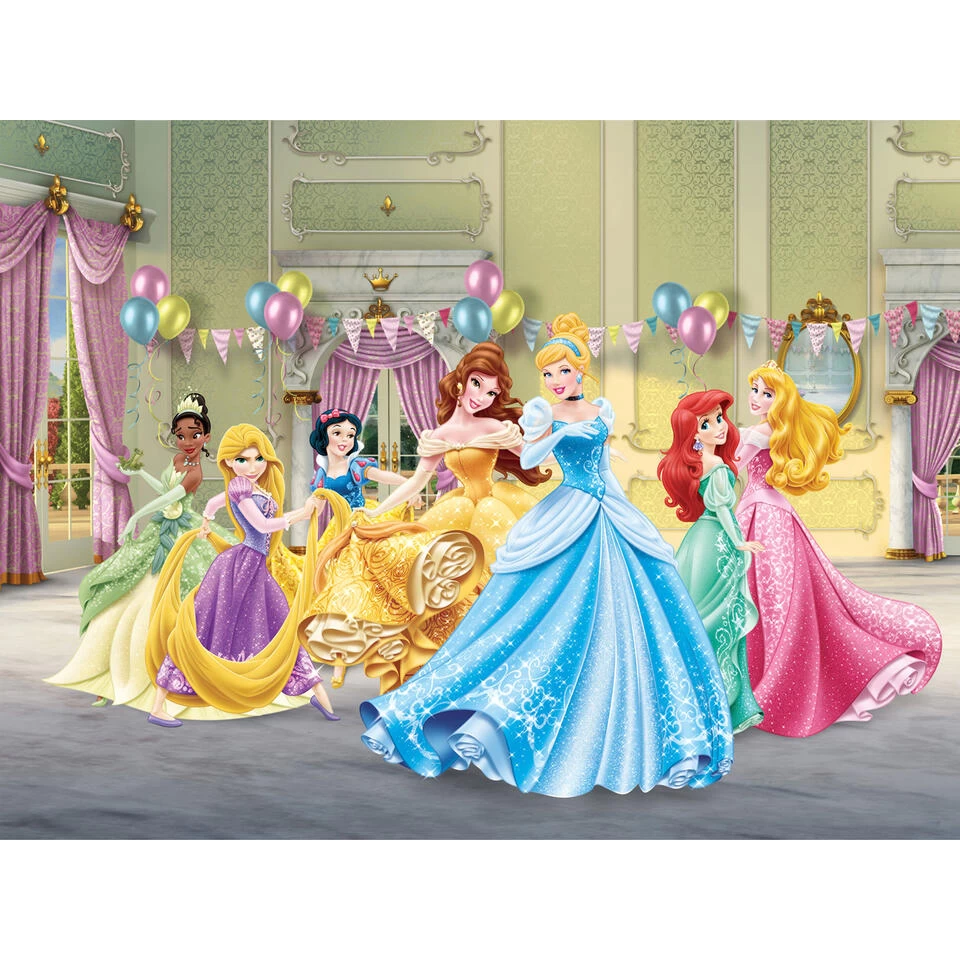 Disney Fotobehang - Prinsessen - Geel, Blauw En Groen - 360 X 270 Cm 1 Disney Fotobehang - Prinsessen - Geel, Blauw En Groen - 360 X 270 Cm