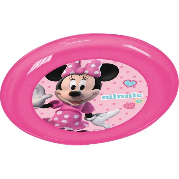 4x Plastic Disney Minnie Mouse Bordjes 4 4x Plastic Disney Minnie Mouse Bordjes - Afbeelding 4