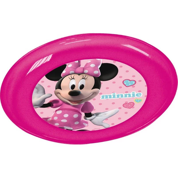 4x Plastic Disney Minnie Mouse Bordjes 2 4x Plastic Disney Minnie Mouse Bordjes - Afbeelding 2