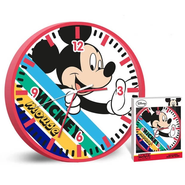 Disney Wandklok Mickey Junior 25 Cm Rood 1 Disney Wandklok Mickey Junior 25 Cm Rood