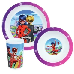 Kinder Ontbijt Set Disney Miraculous Ladybug 3-delig Van Kunststof - Serviessets