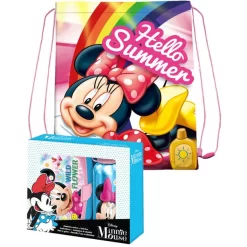 Disney Minnie Mouse Lunchbox Set Voor Kinderen - 3-delig - Blauw/roze - Incl. Gymtas/schooltas - Lunchboxen