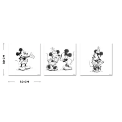 Disney - Canvas Set Van 3 - Mickey & Minnie - Sketches - 3x30x30cm -Disney e269d2972708404b830ca4b9cd73718f
